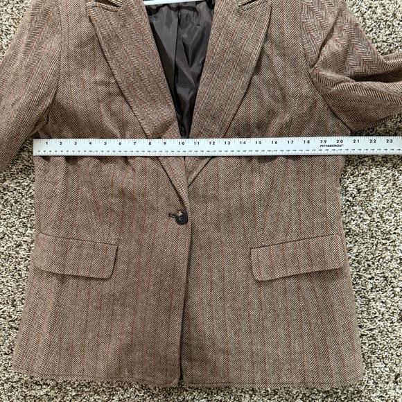 Chadwicks Women’s Plus Size 18 Wool Blend Herringbone Blazer Brown Lined Jacket - Picture 5 of 9